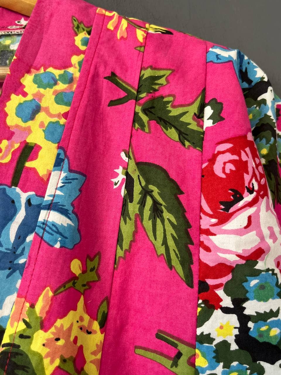 Bhawana Handicrafts - Wholesale Dress - Women's - Pink Floral Printed Cotton Long Night Maxi Dress Handmade1