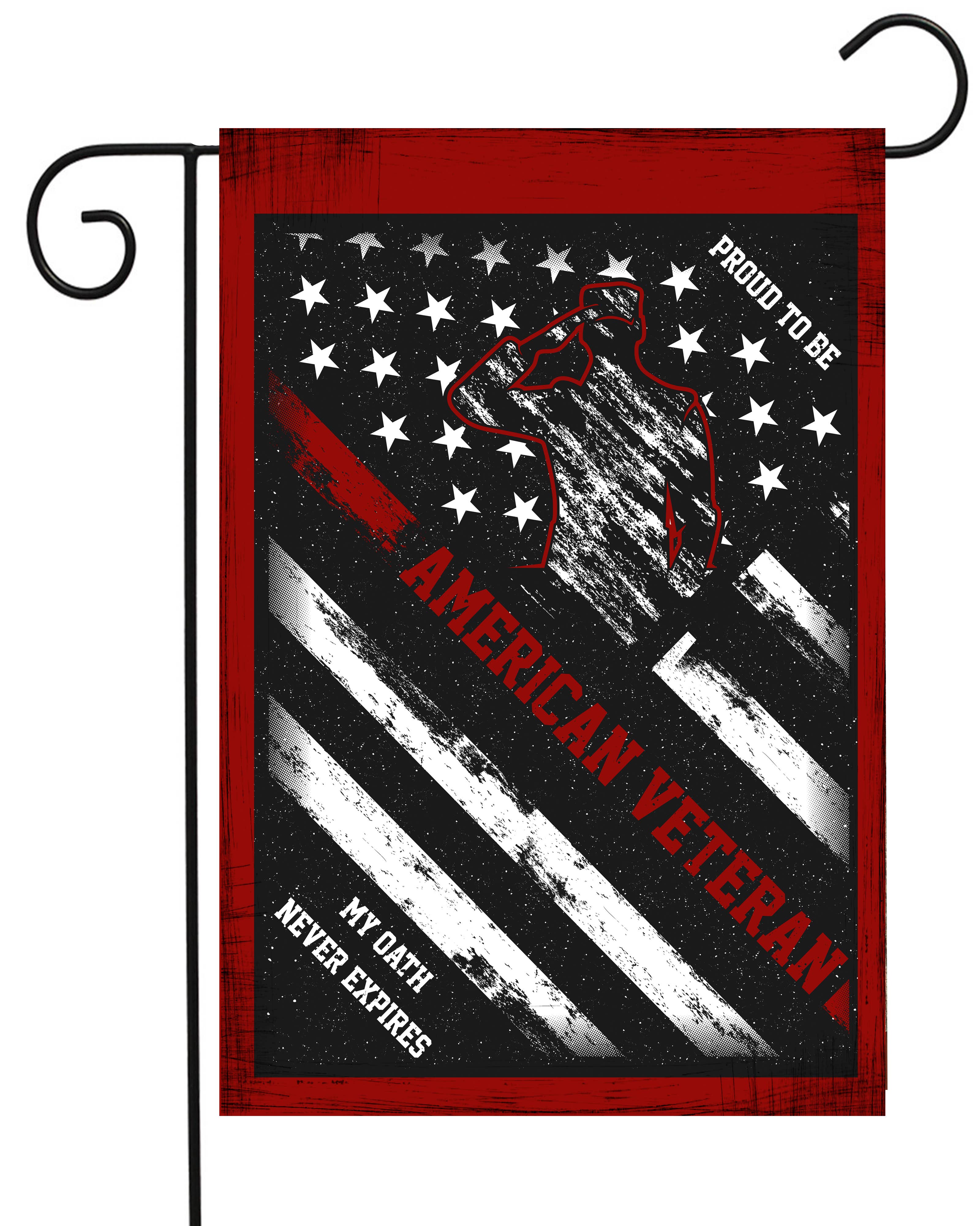 Happy Cow Lawn Decor - Wholesale Flag - Proud to be an American Veteran Garden Flag