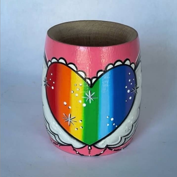 Painted Algarrobo Yerba Mate Cups for wholesale by SoulMate Yerba Co. LLC