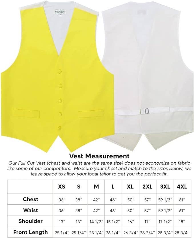 Dubal Brothers - Wholesale Suit Vest - Men's - Vittorio Farina Solid Satin Vest Set (White Back) Var. 01 (Beige-Maize)40