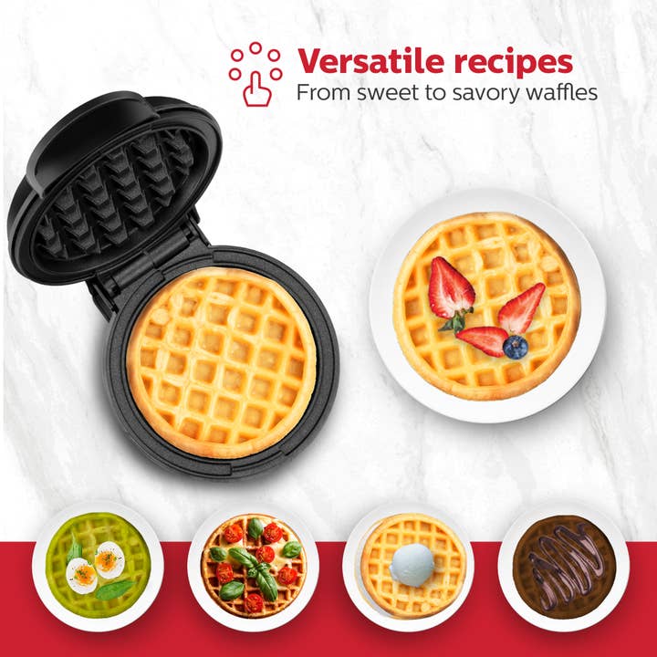 Holstein Housewares - Wholesale Kitchen Appliance - Personal Waffle Maker - 4 inch Mini - Assorted Colors 31