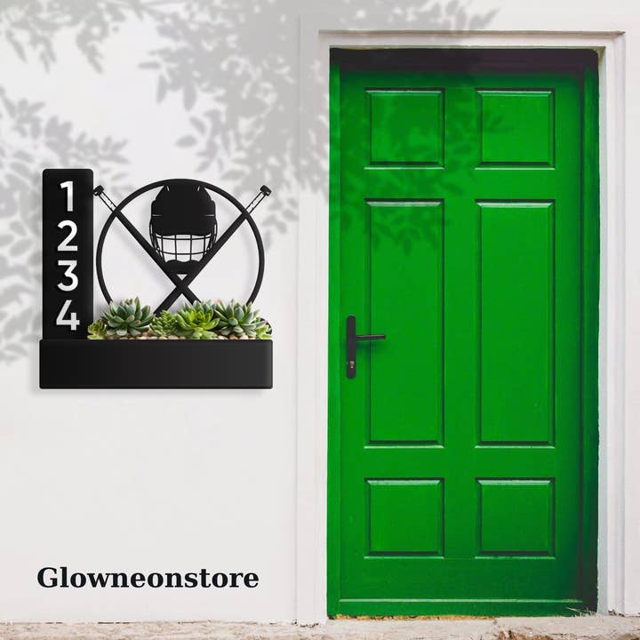 Glow Neon - Wholesale Sign - Custom Ice Hockey Succulent Plant House Number Address Sign3