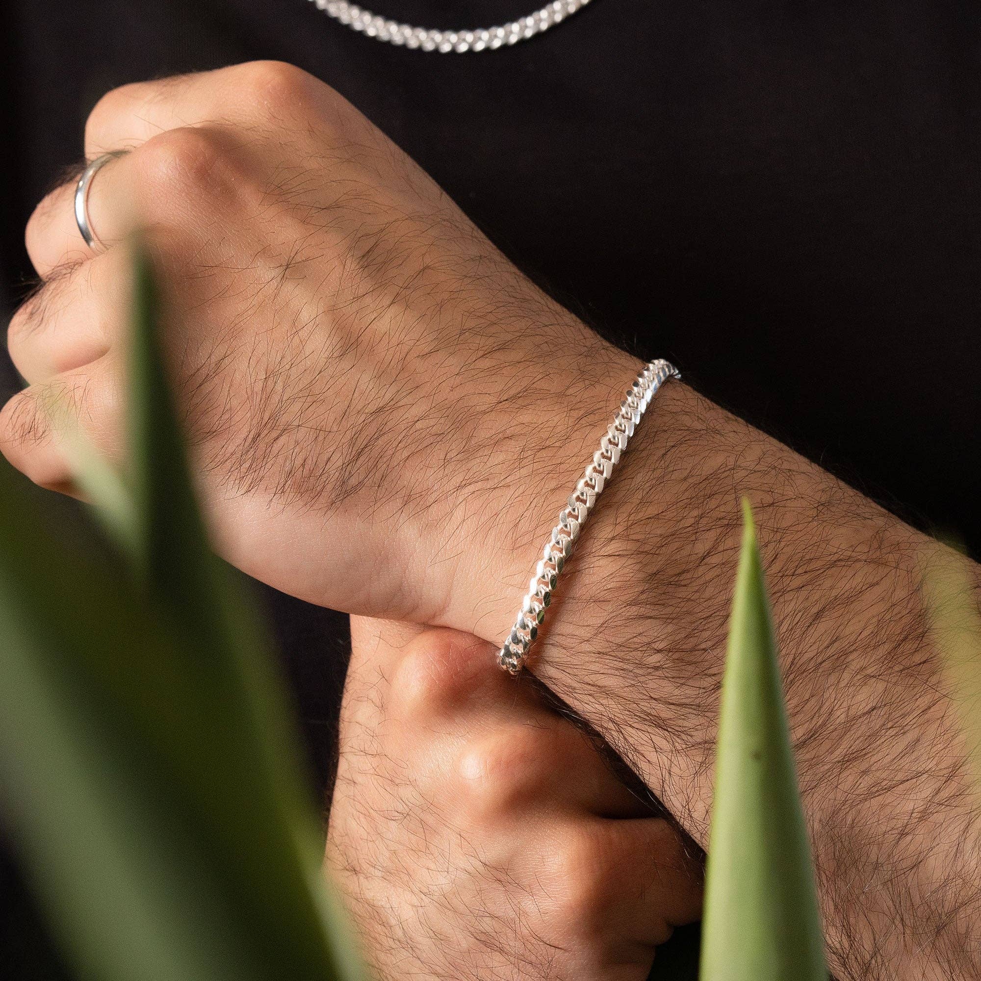 Pori Jewelry - Wholesale Link & Chain Bracelet - Mens Italy 925 Solid Sterling Silver Miami Cuban 8" Bracelet Available In 5,6,7MM3