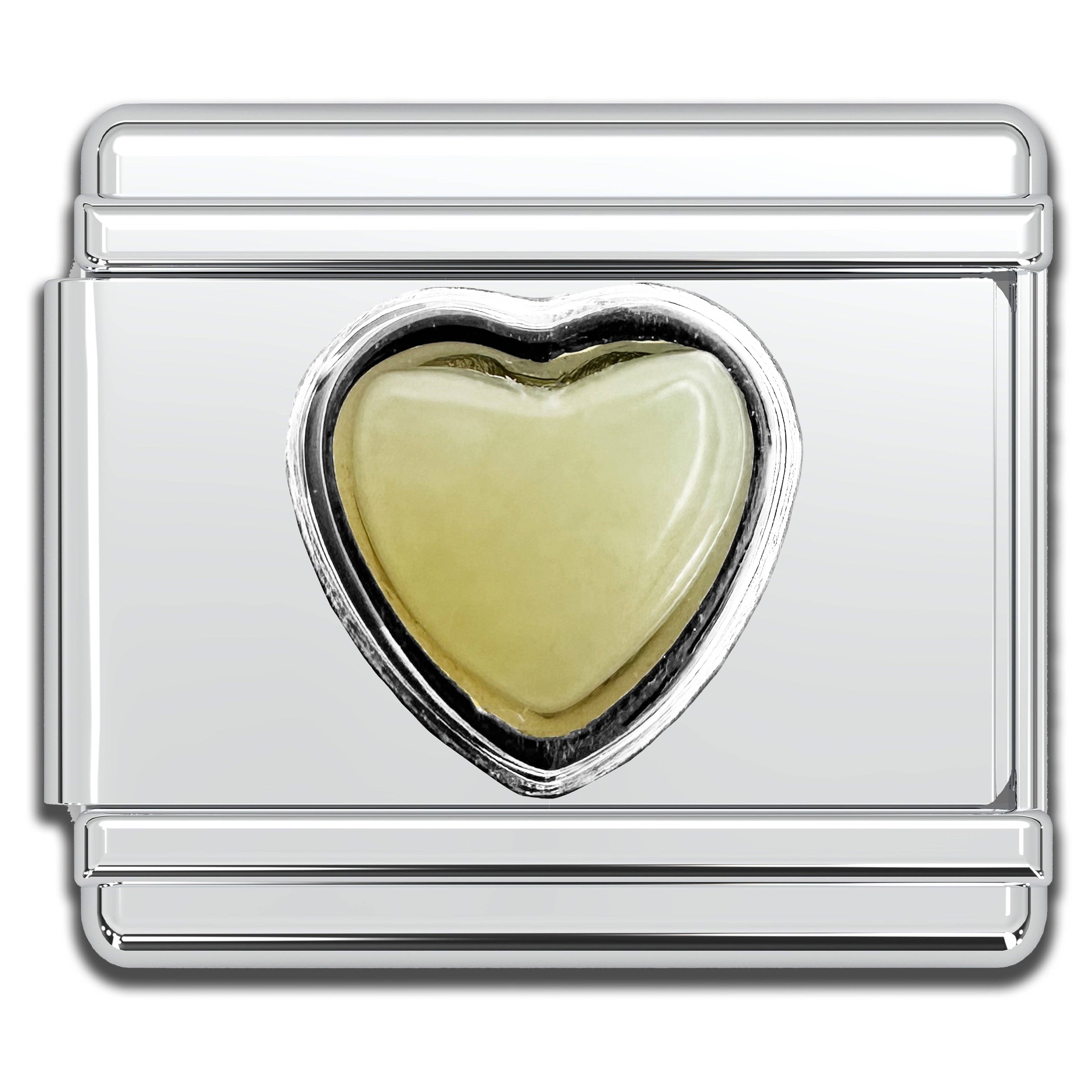 Natalia - Vente Breloques/médailles personnalisées - Breloques de bracelet à breloques italien - Maillons cœur en pierre précieuse5