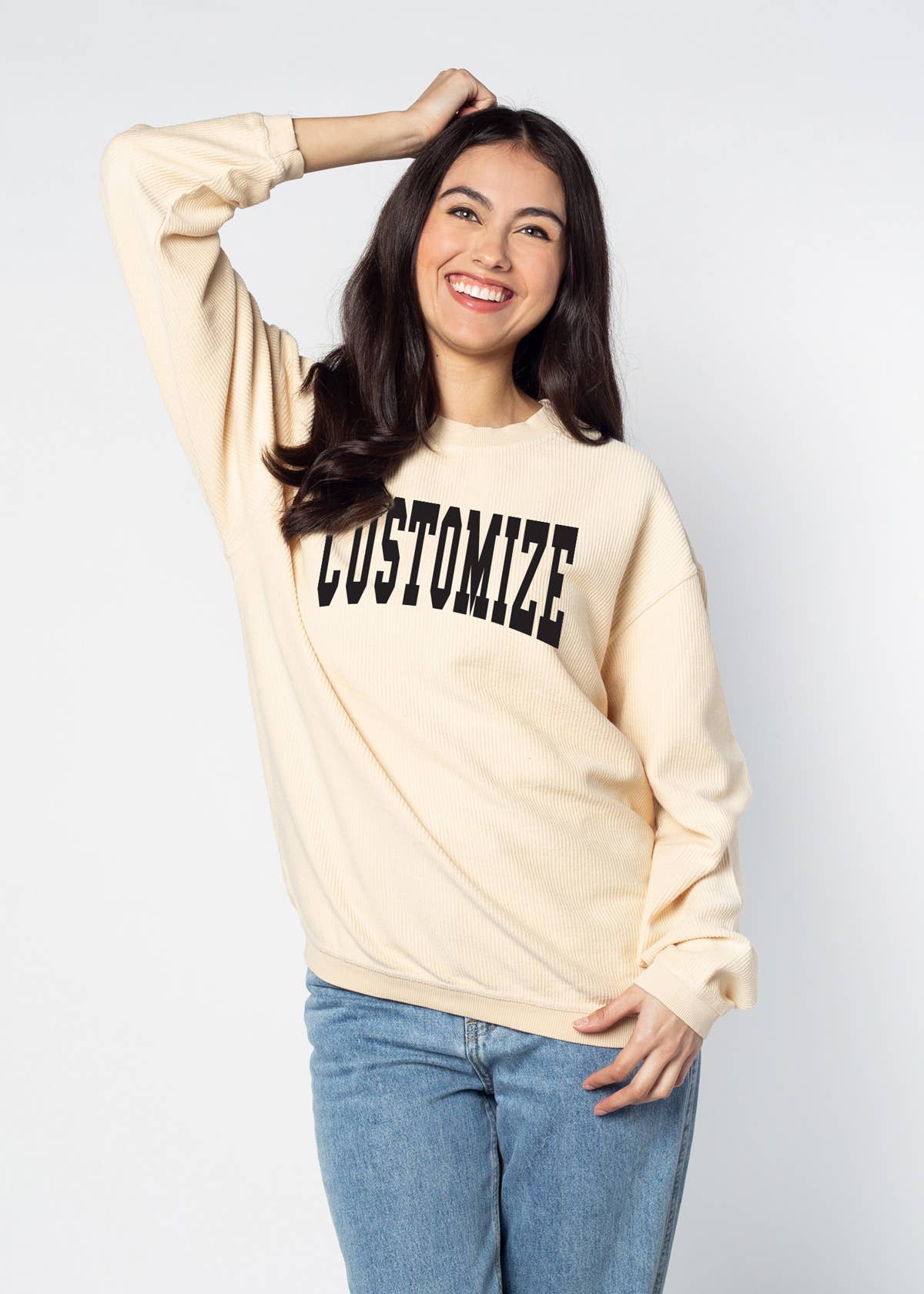 chicka-d - Wholesale Graphic Sweatshirt - Women's - The Original Custom Graphic Corded Crew, Jumbo Squeeze9