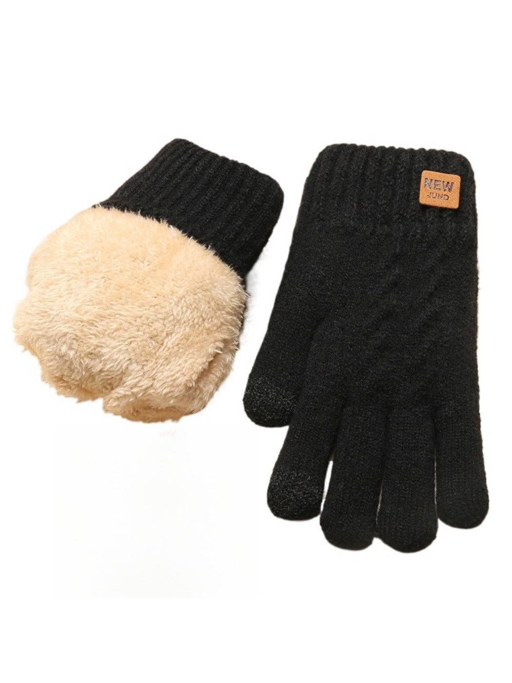 Funkyrel® Atzbranding Limited – Großhandel Handschuhe – Damen – Gloving - Doppellagige Touchscreen-Strickhandschuhe0