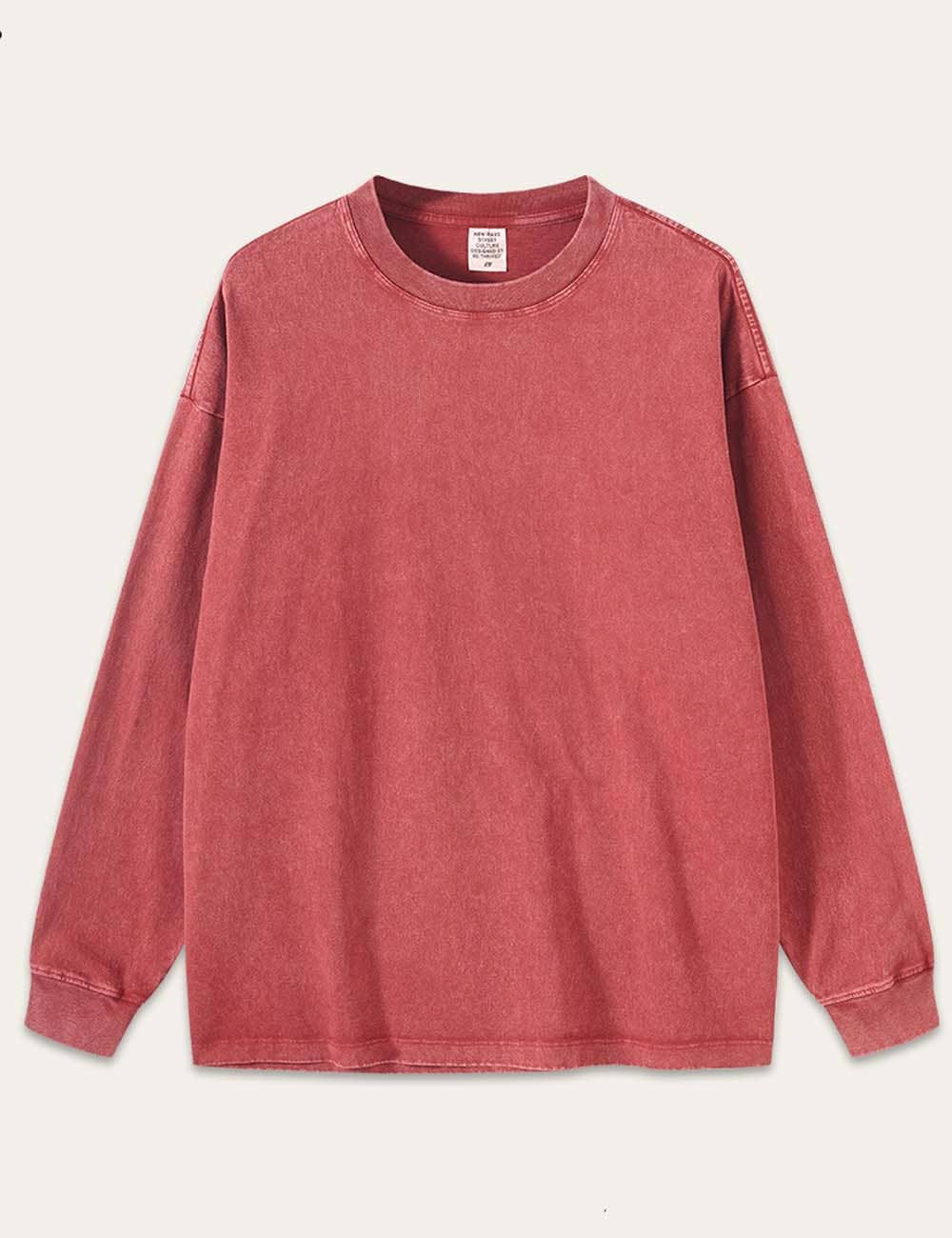 Dipped Shop - Wholesale T-Shirt - Women's - Vintage Washed Crew Neck Long Sleeve T-shirt DP25E5692
