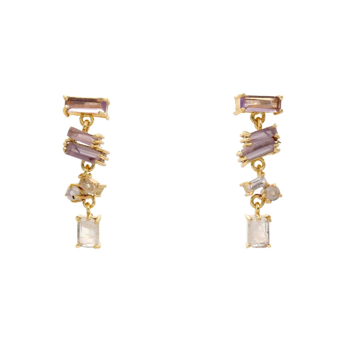 ACUS - Wholesale Dangle Earrings - Moitié Purple and Moonstone Earrings0