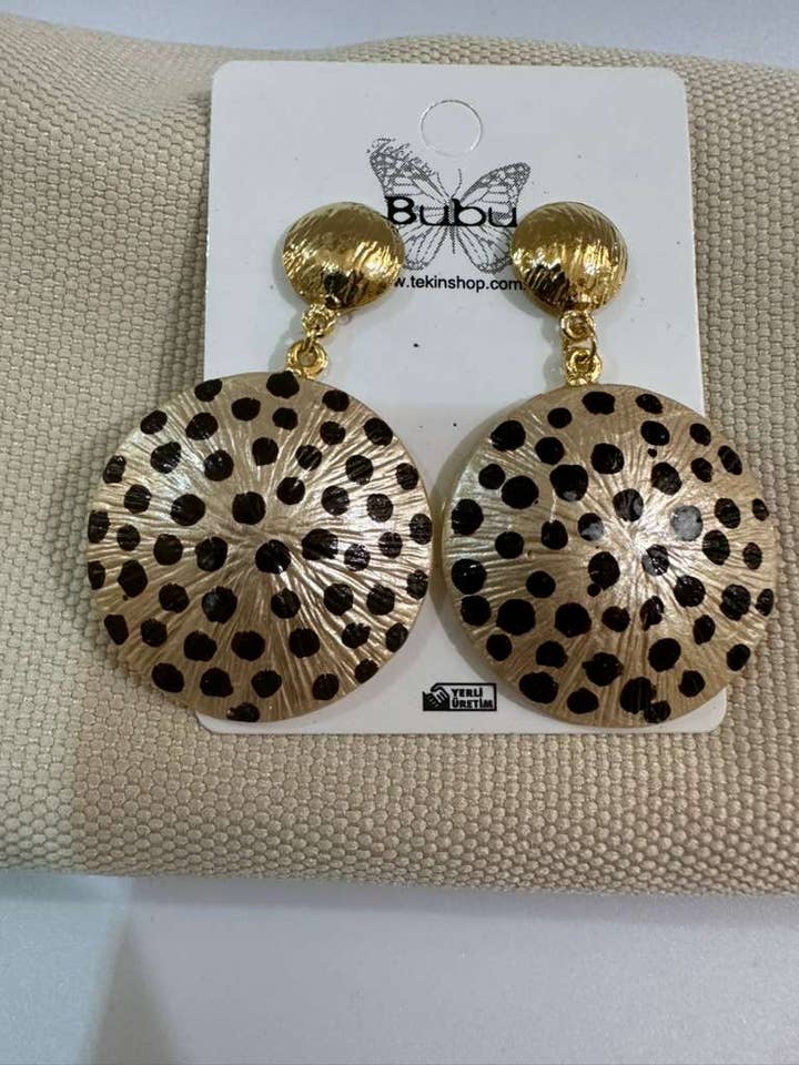 Leopard Pattern Statement Earrings for wholesale by BUBU BY TEKIN SHOP