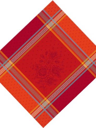Serviettes en jacquard français - Bouquet Red pour la vente par Mierco European Linens