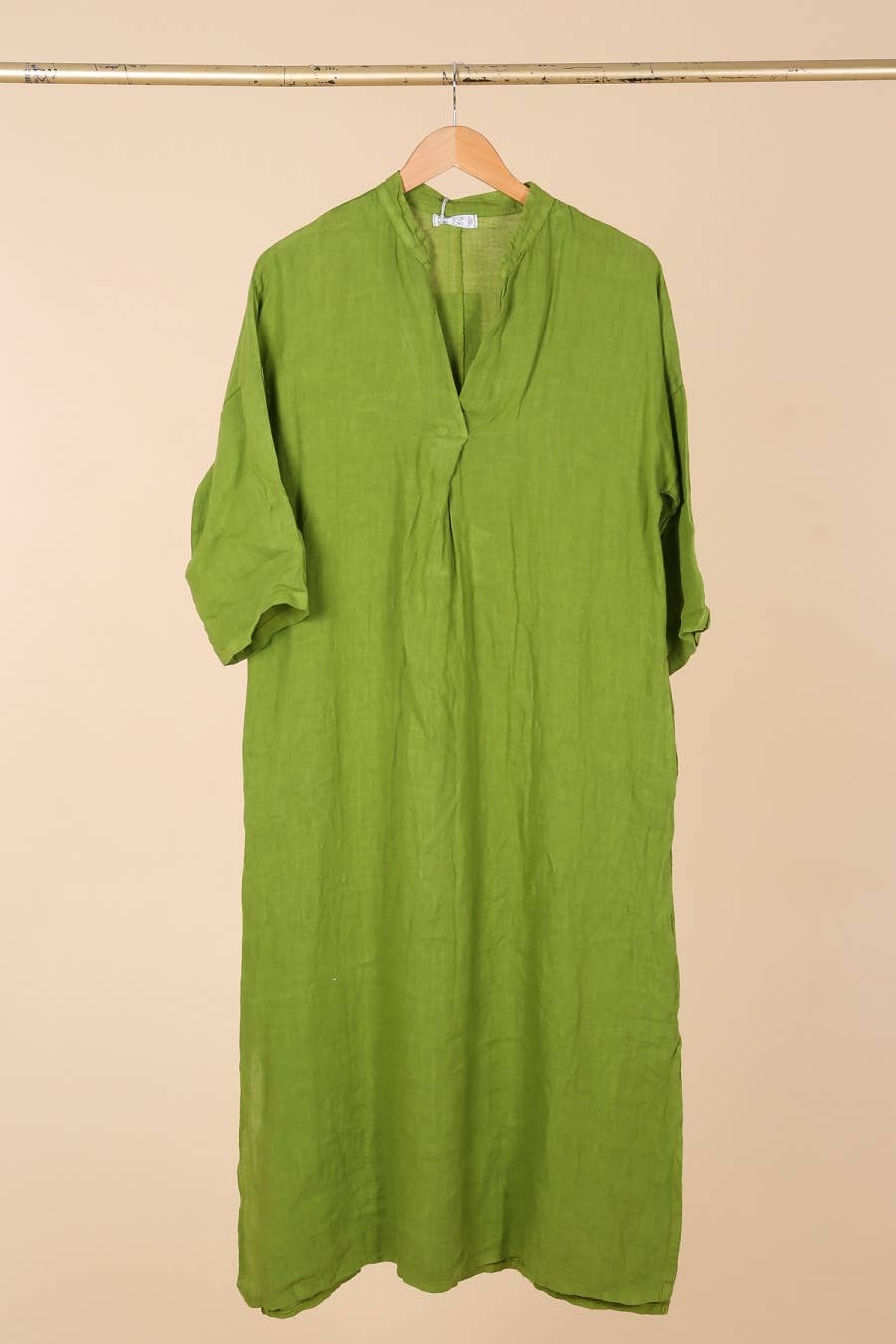 la maison des fibres naturelles – wholesale Klänning - Dam – Lång klänning med tunisisk krage 29340 i 100 % linne20