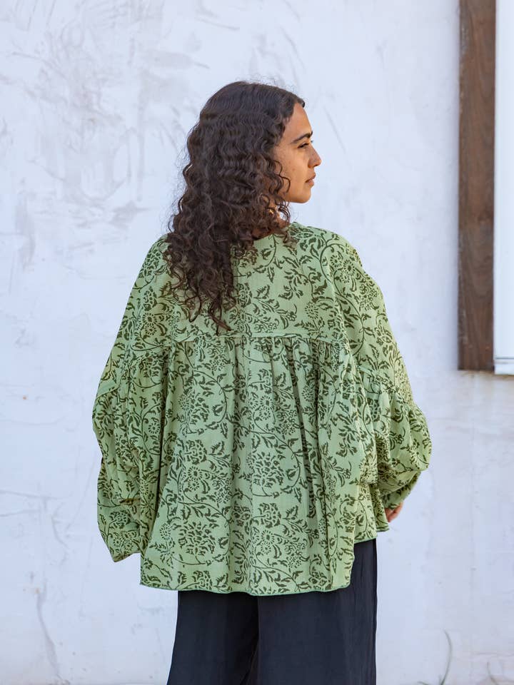 Palma Billowing Top I Gooseberry for wholesale on Faire3