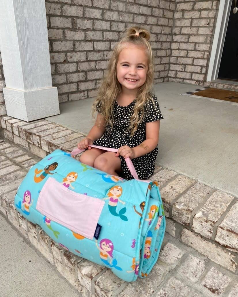 Wildkin - Venta al por mayor Colchoneta de siesta - Niños y bebés - Mermaids - Alfombrilla para siesta, color azul6