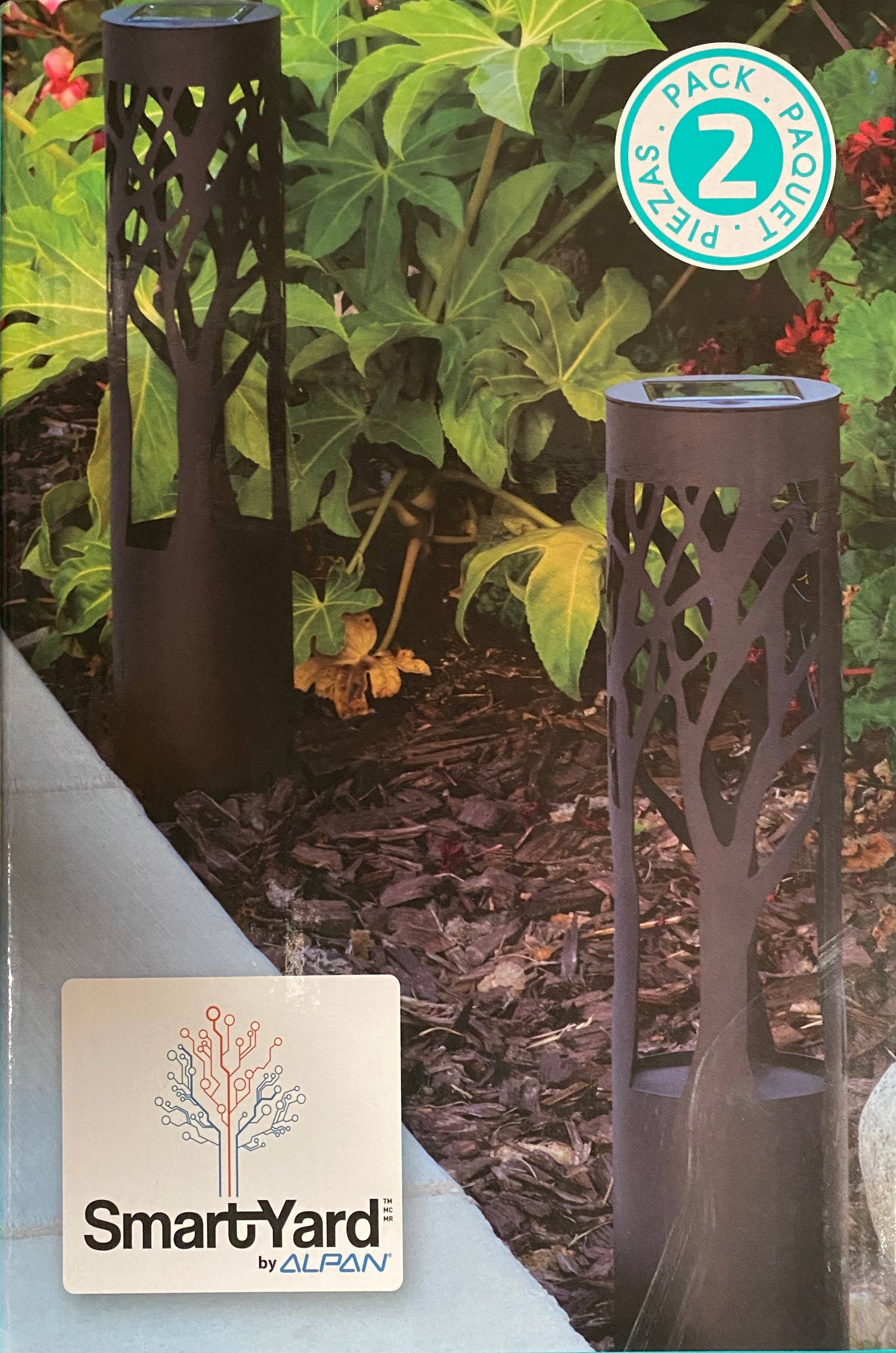 OutdoorSolarOutlet - Wholesale Outdoor/Lawn Light - SmartYard 10-Lumen Solar Bollard Light with Tree Design LED 2-Pack10