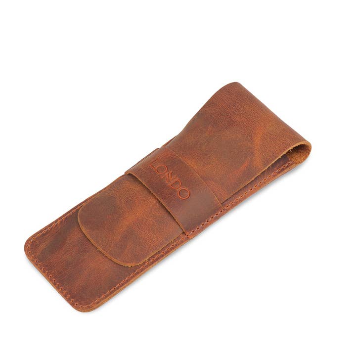 Londo - Wholesale Pencil case/pouch - Londo Top Grain Leather Pen and Pencil Case with Tuck in Flap47