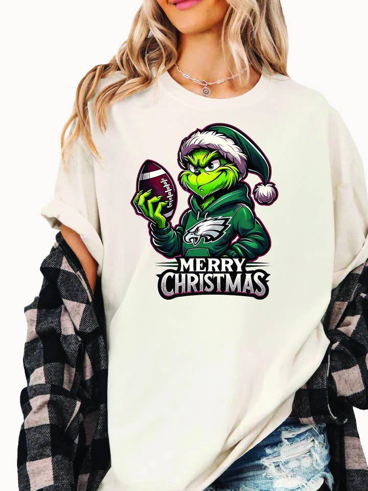 TheKingShirt - Wholesale Graphic Sweatshirt - Women's - Philadelphia Eagles Football Merry Christmas Grinch Tee1