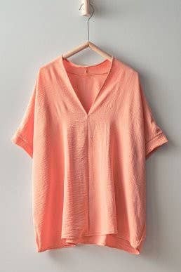 Urban Daizy - Vente T-shirt – femme - Haut à col en V Breezy Airflow-SS1