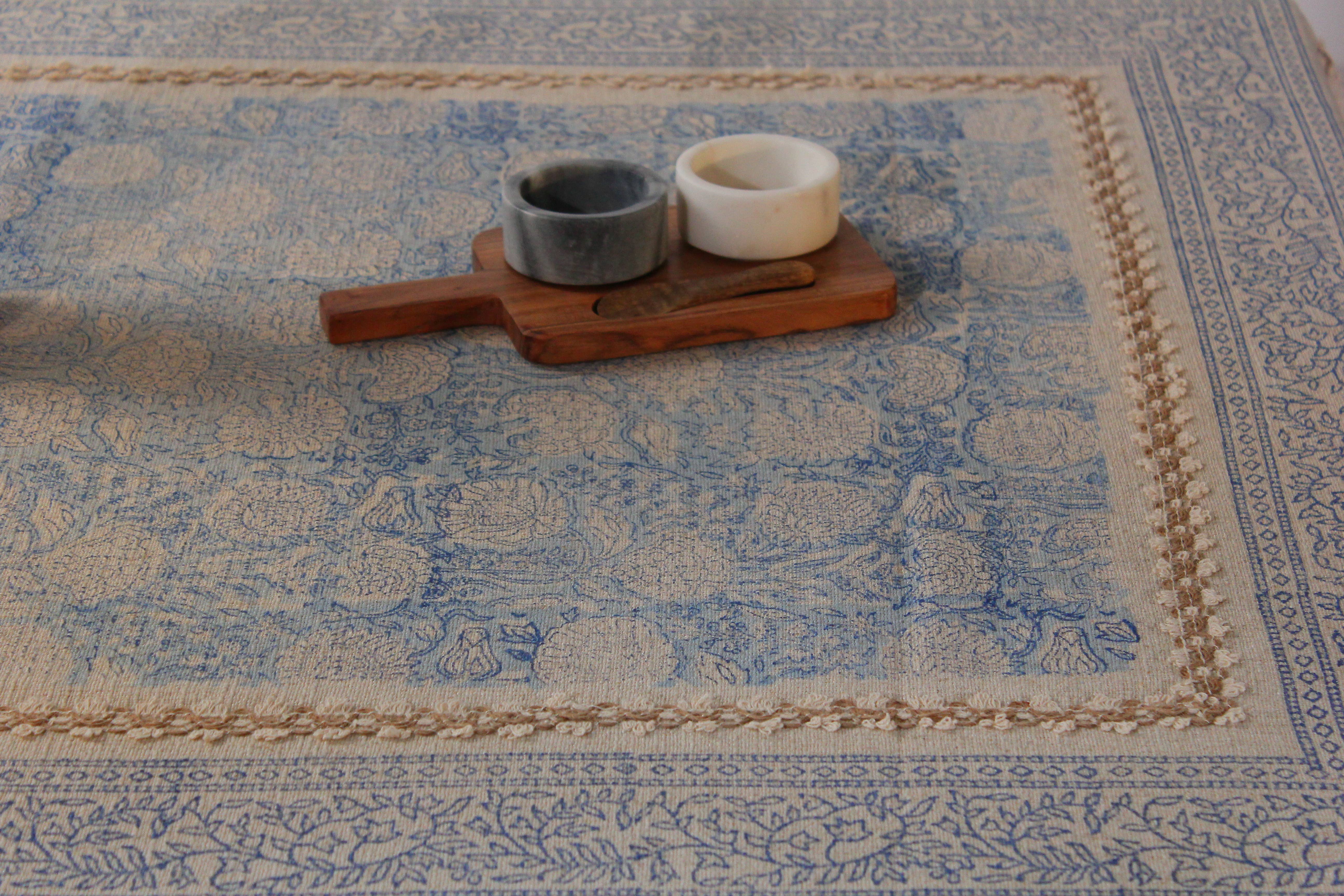 Eyda Homes - Wholesale Tablecloth - Handmade Cotton Tablecloth | Floral Block Print Table Cover7