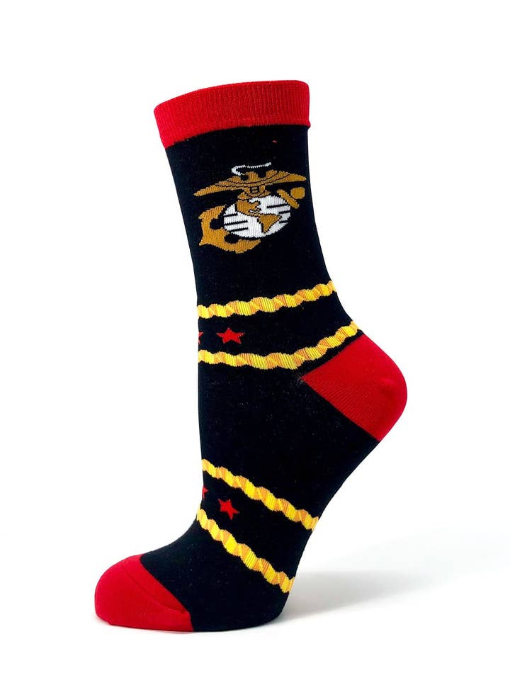 Fabdaz - Wholesale Socks - Women's - My Favorite Marine Calls Me Mom Women's Crew Socks