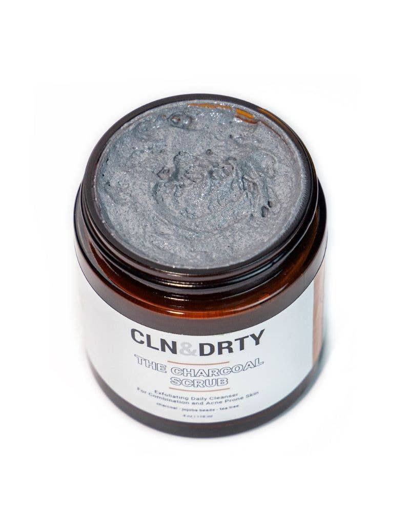CLN&DRTY Natural Skincare - Wholesale Facial Cleanser - Charcoal Scrub - charcoal + tea tree exfoliating cleanser1