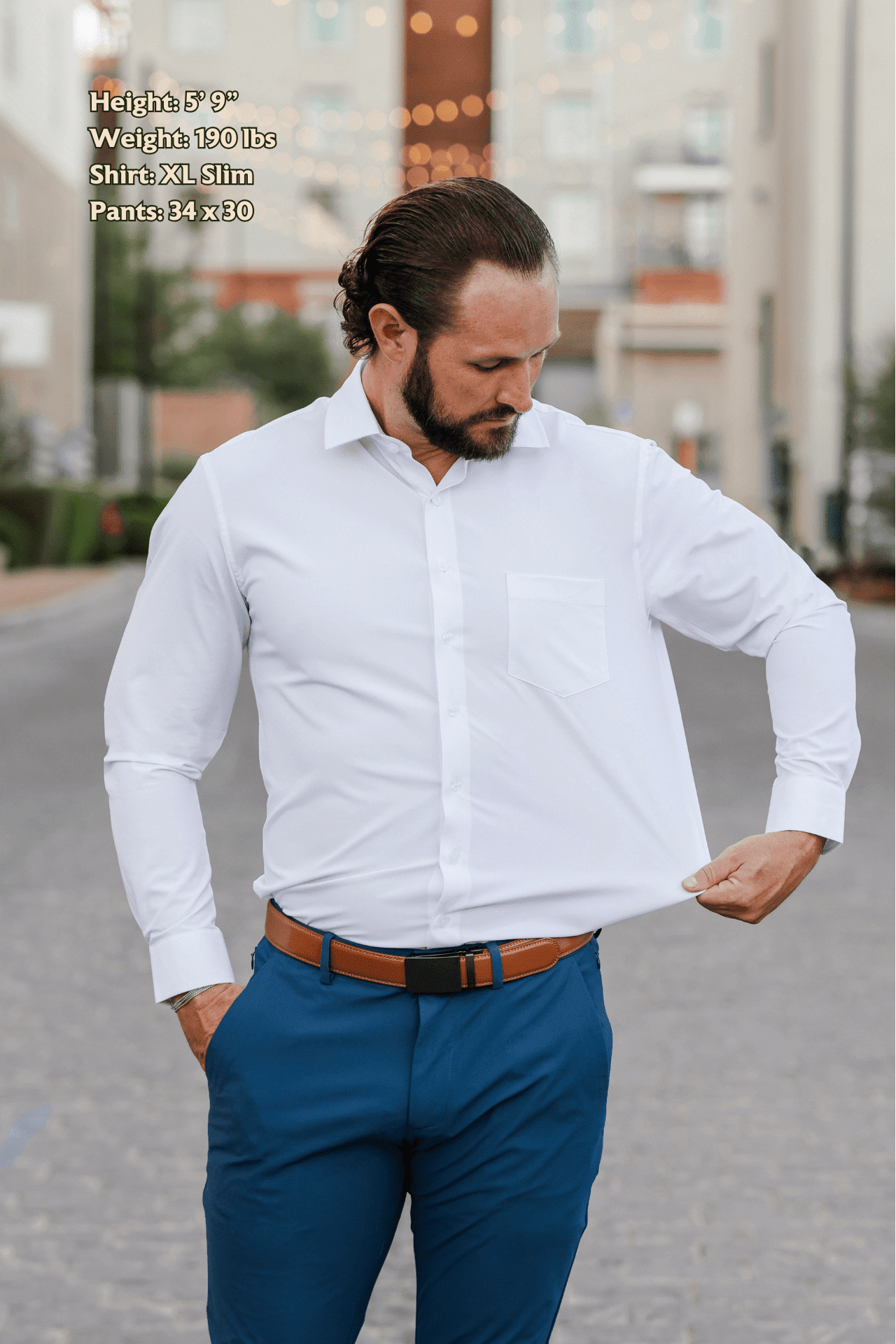 Tough Apparel - Wholesale Button Down Shirt - Men's - White Hustle Dress Shirt - Short Sleeve3