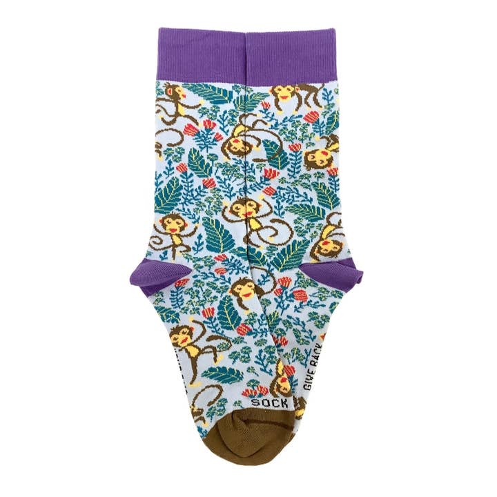 Monkey Playing Socks from the Sock Panda (Adult Small) for wholesale by Sock Panda