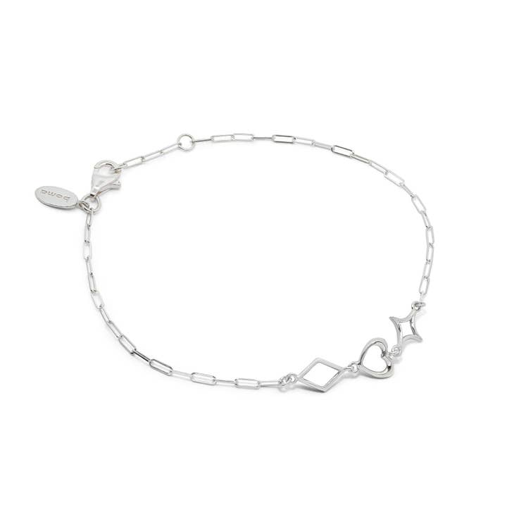 Charm Trio Link Bracelet (BLA 2775) for wholesale by Boma Jewelry