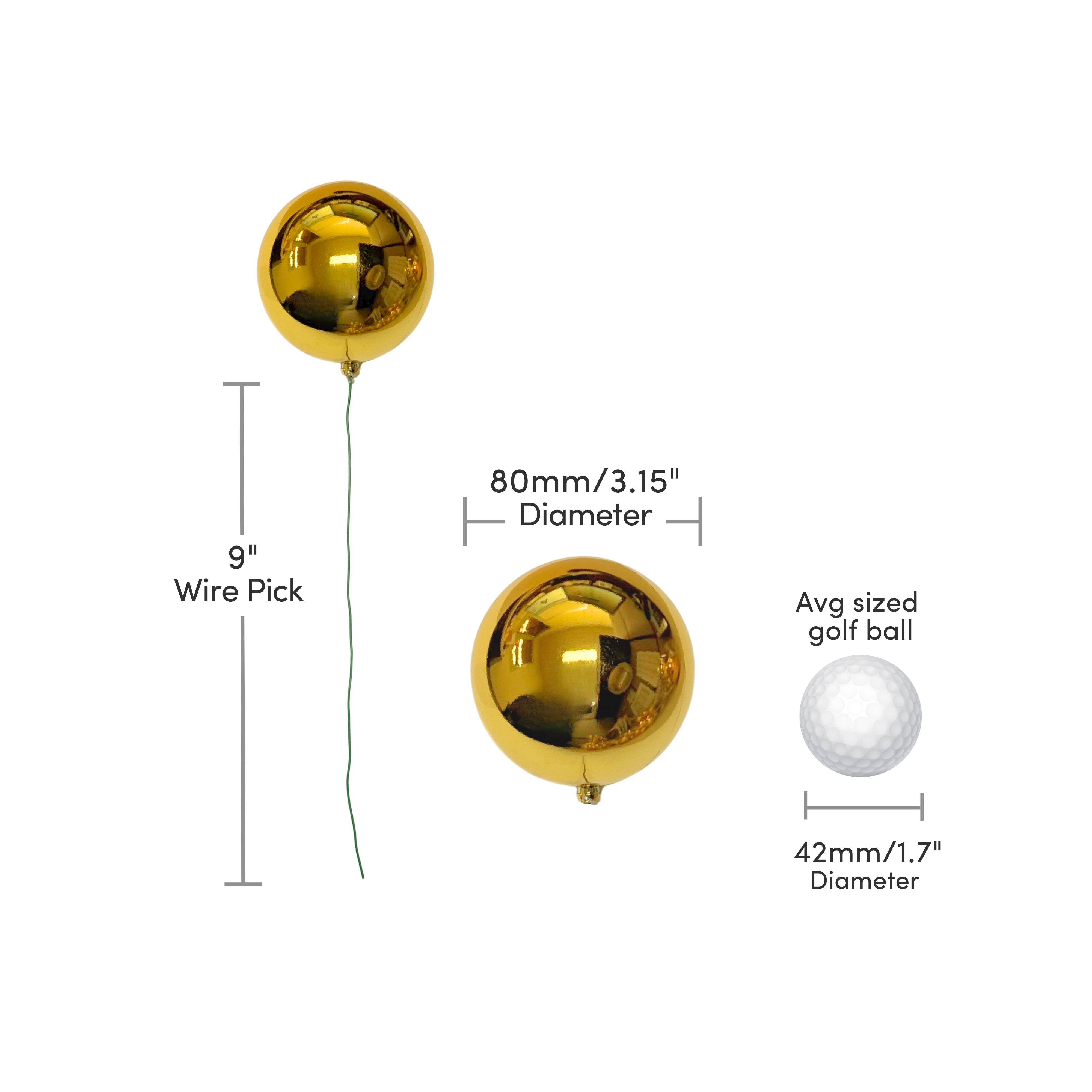 Jacobson - Wholesale Christmas Decoration - 80mm Plastic Display Ball on 9" Wire7