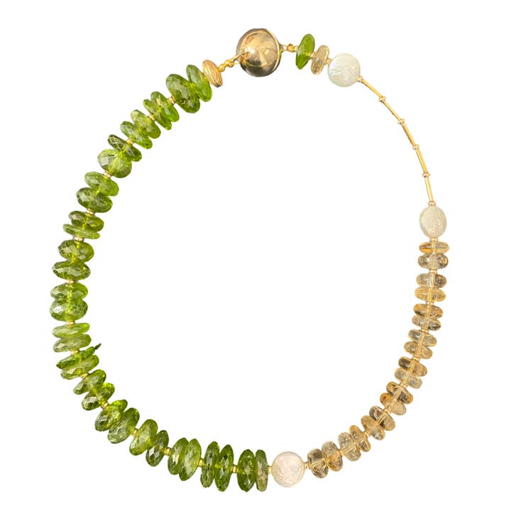 Collier Péridot Citrine pour la vente par Honey Rose & K Jewelry