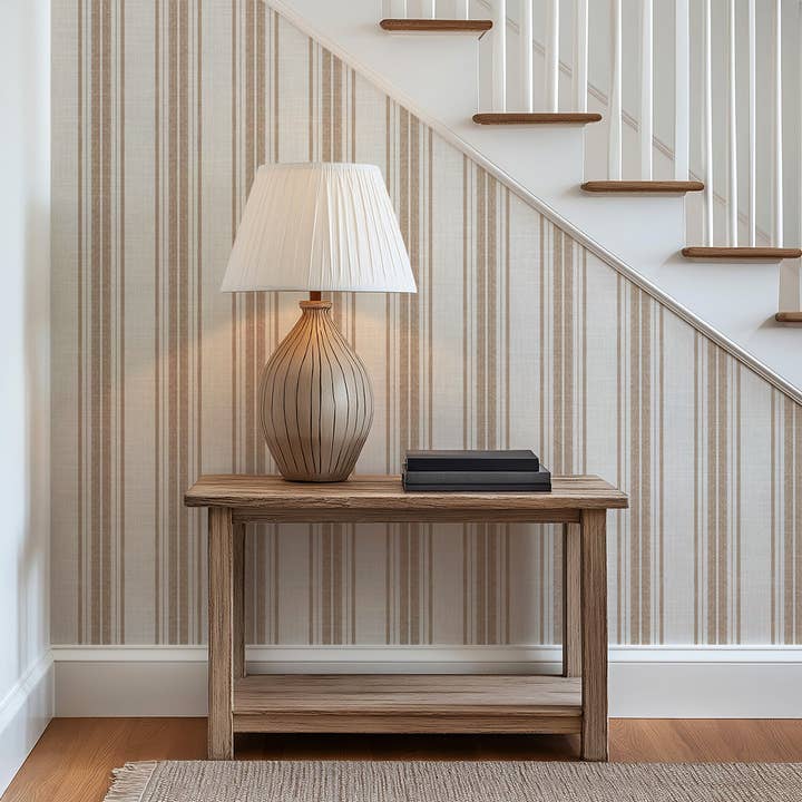 Cloth Stripes in Warm Beige for wholesale by Everett Park