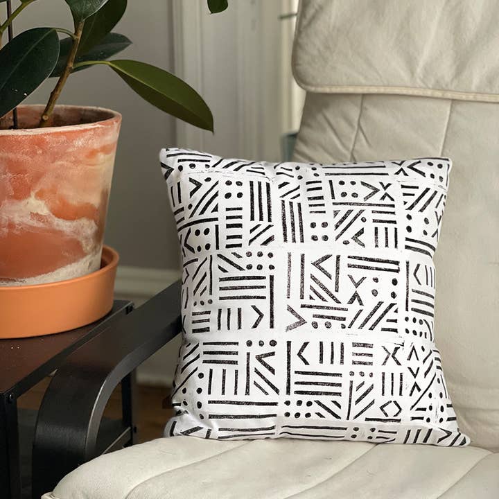 White Mathematics Pillow Cover with Insert for wholesale by Ginger & Lime Print Shop