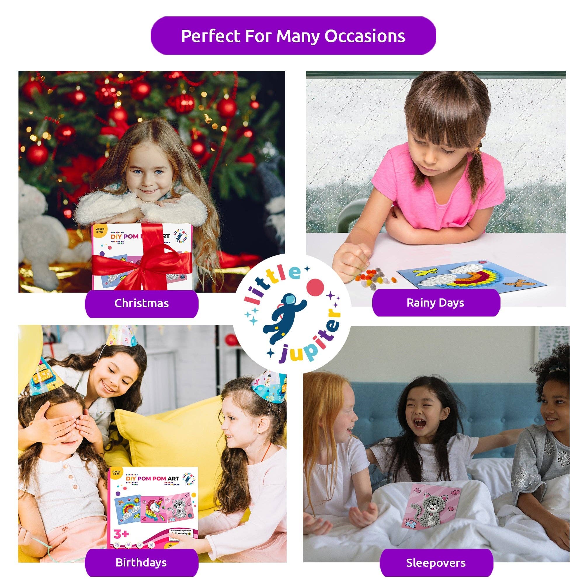 AYK Brand - Wholesale Doe-het-zelf-knutselset - Kinderen - DIY Pomponkunst - 10 stuks (Set 3)5