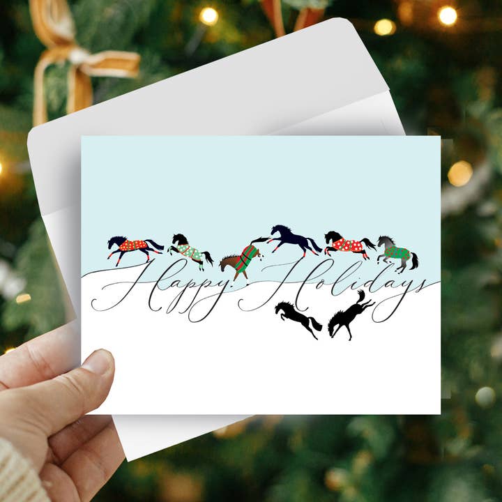 Horse Hollow Press - Wholesale Christmas Card - Horse Christmas Card / Canter Jump / Holiday Greeting Card