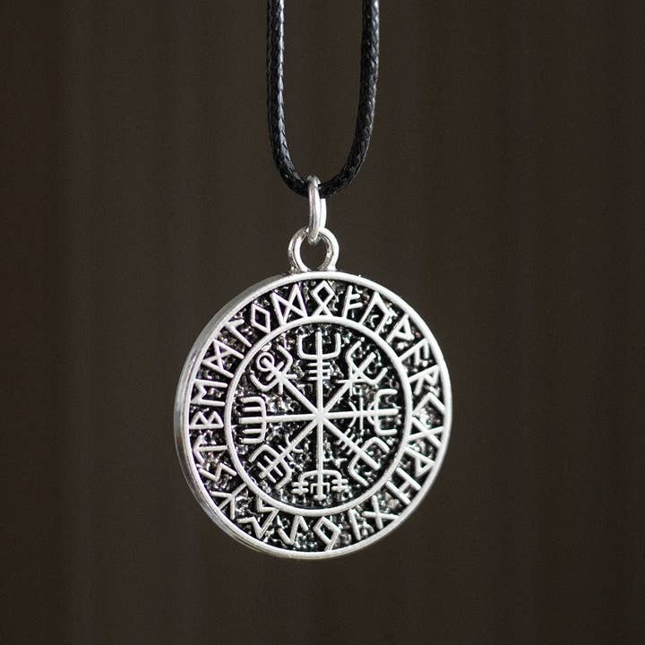 Vegvisir Viking Compass Cord Necklace for wholesale by Something Different Wholesale
