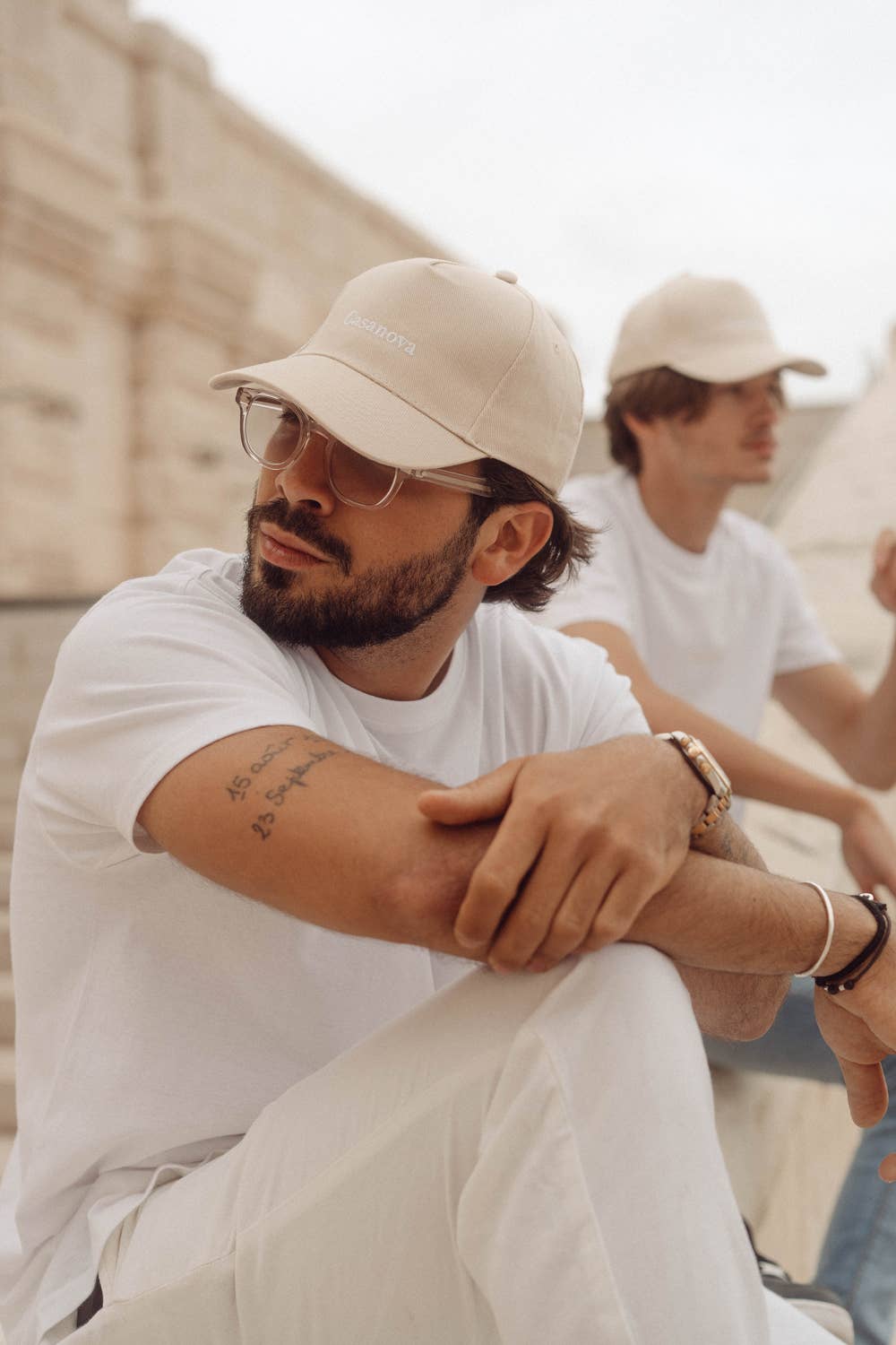 Un baiser français s'il vous plaît – Großhandel Basecap – Unisex – Beige Baumwollkappe für Herren6