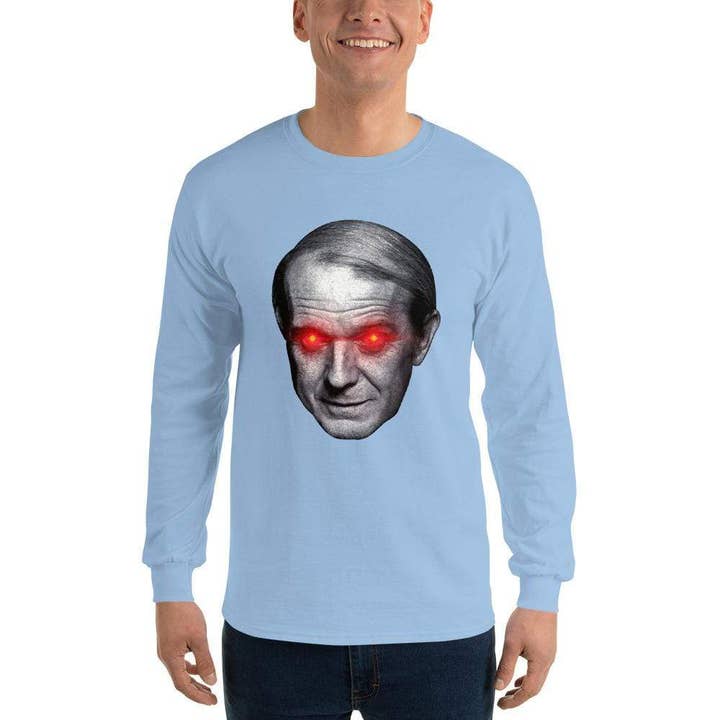 The Philosopher's Shirt – Großhandel T-Shirt mit Siebdruck – Herren – Gilles Deleuze mit Laseraugen - Langarmshirt5