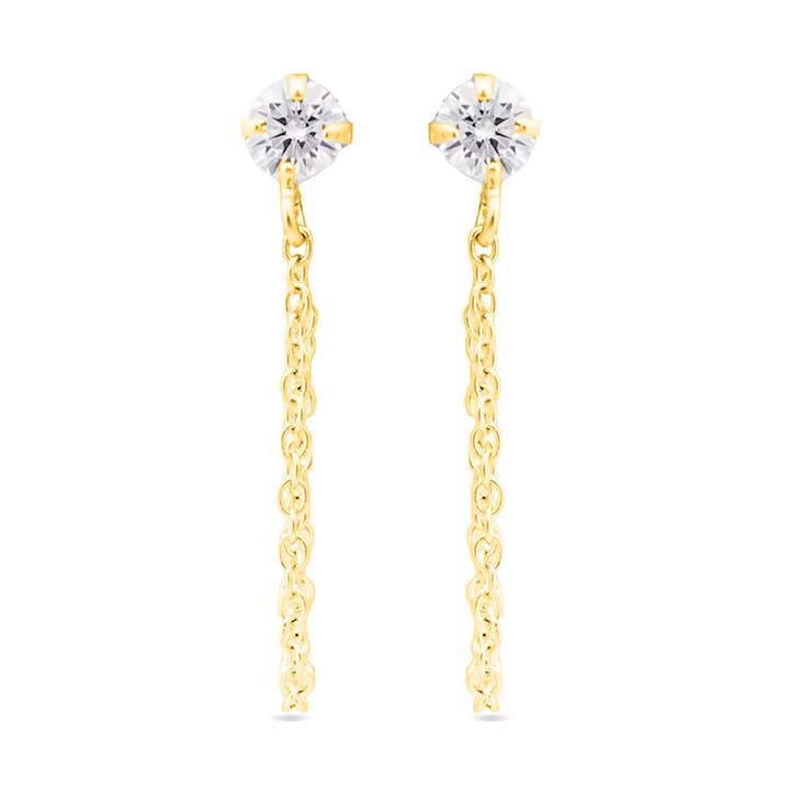 Pendientes Luxenter de Plata de Ley 925 con Circonita Brillante acabados en oro amarillo de 18 quilates - Essential para venta al por mayor de Luxenter