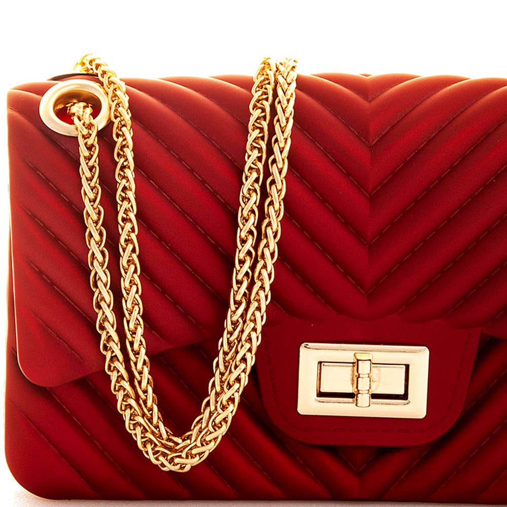 WOORD SCHATTIGE TRENDY JELLY CROSSBODY TAS MET LANGE KETTING, 7042 YI voor groothandel op Faire2