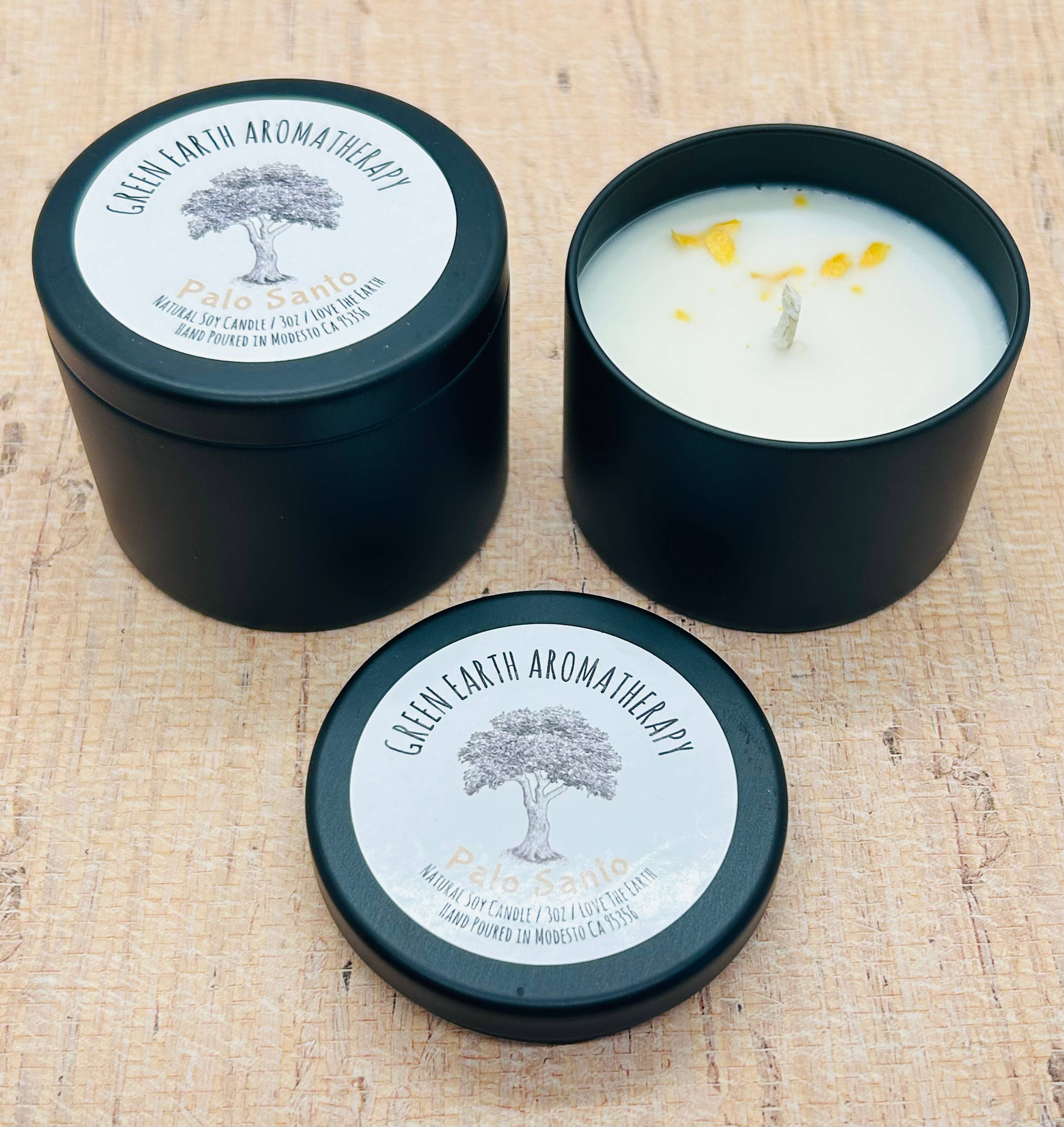 Green Earth Aromatherapy - Wholesale Jar/Filled Candle - Palo Santo Natural Soy Candles 0