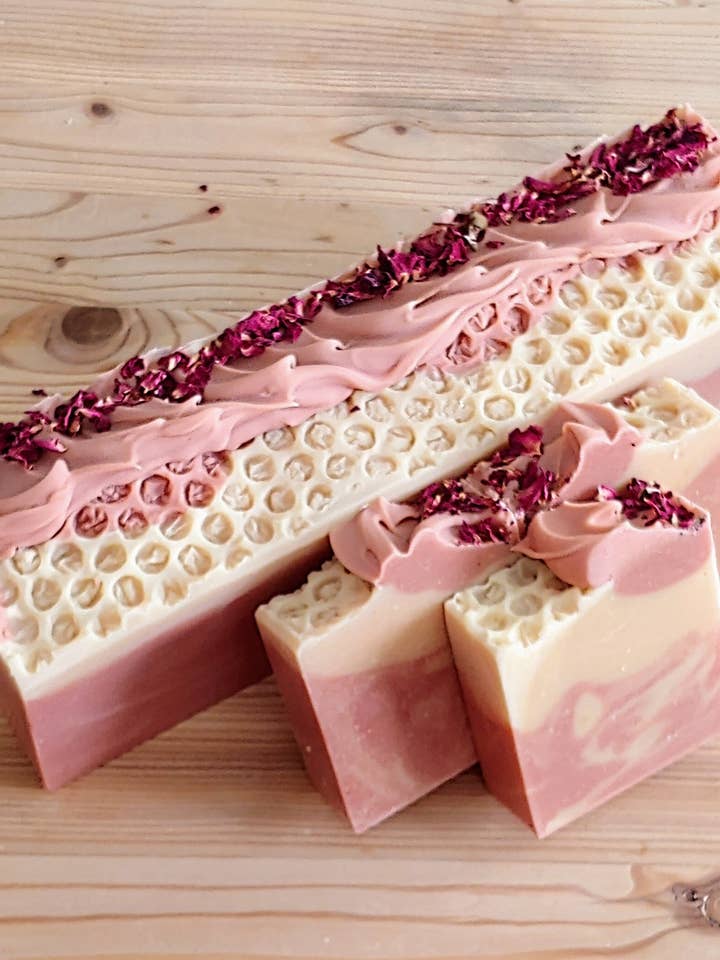 Honey Rose Soap for wholesale by Rustic Glory Soap Company