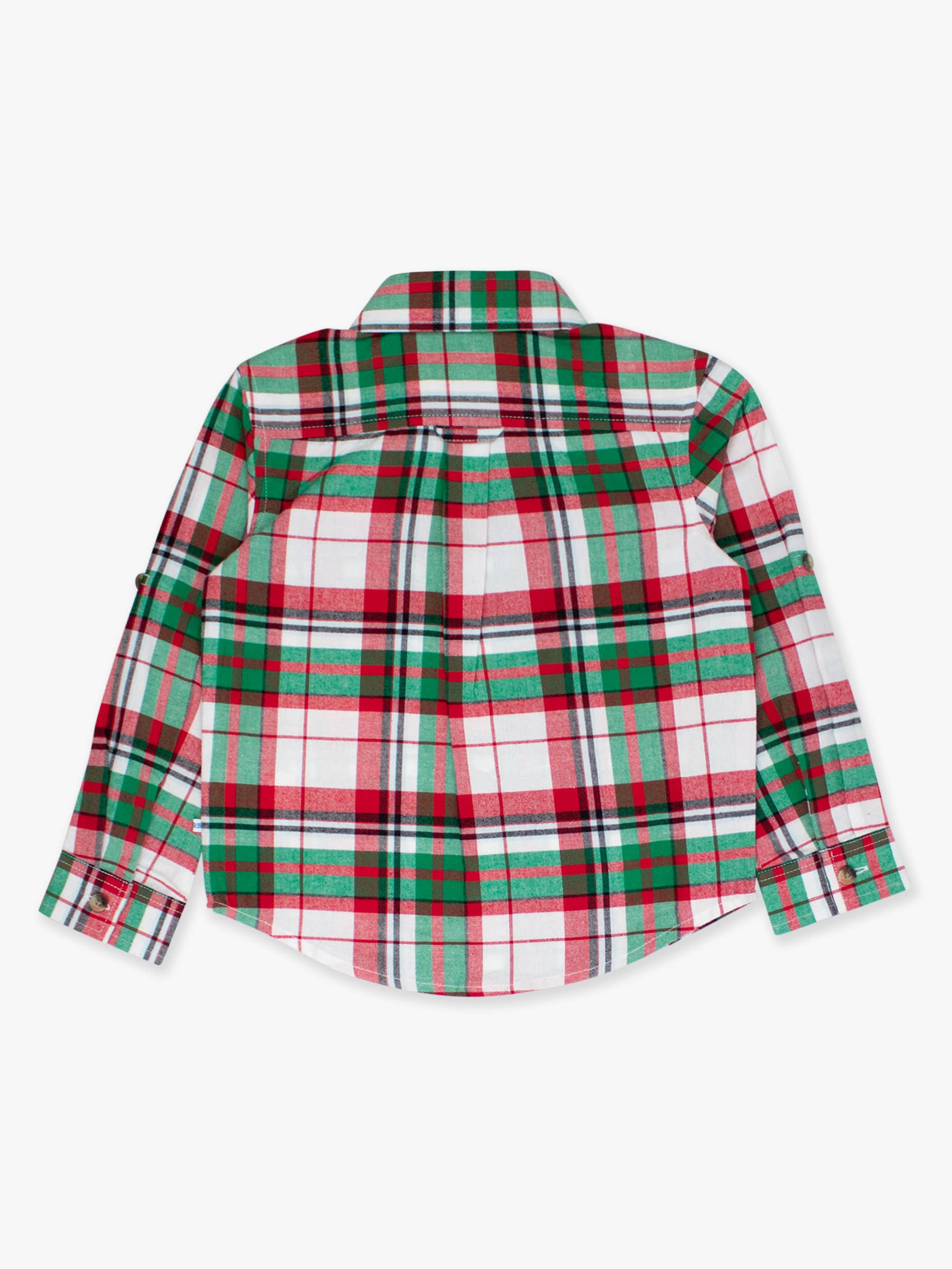 White Boys Dashing Dreams Plaid Long Sleeve Button Down Shirt for wholesale on Faire3