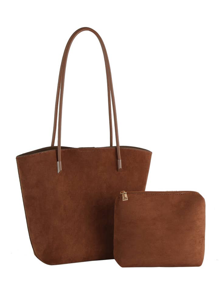 Calin Suede 2in1 Double HandlesTote for wholesale by HR CORP