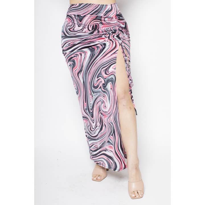 MAXIROCK MIT MARMORDRUCK UND SCHLITZ IN ÜBERGRÖSSE für den Großhandel von Curve Market