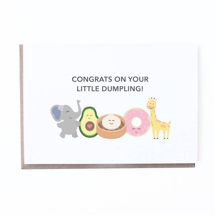 Congrats Dumpling Card for wholesale by Design Missions Co.