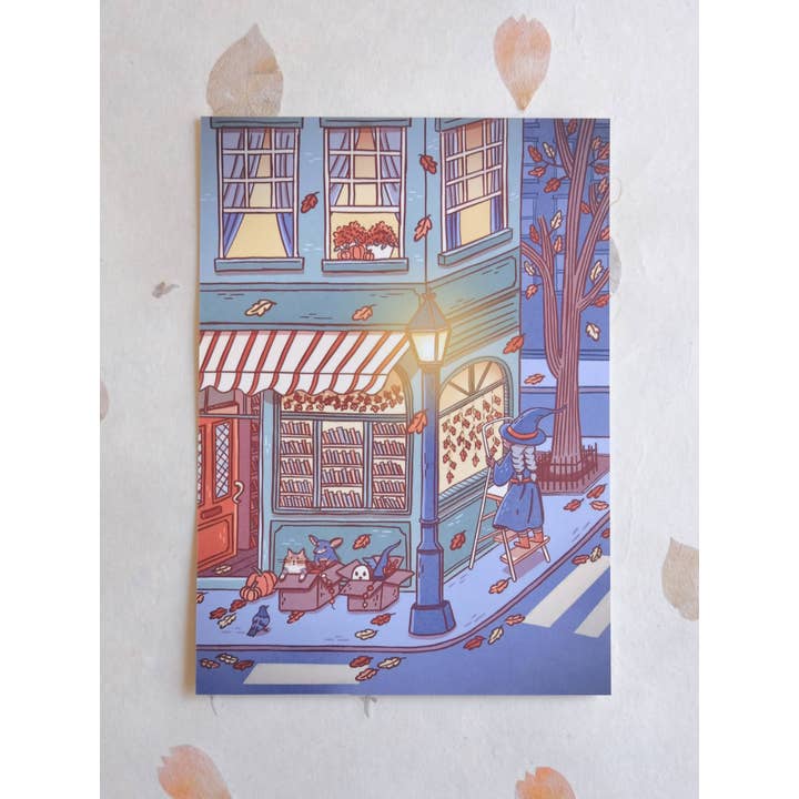 Justine Gilbuena - Wholesale Art Print - Halloween Decorations Postcard Art Print