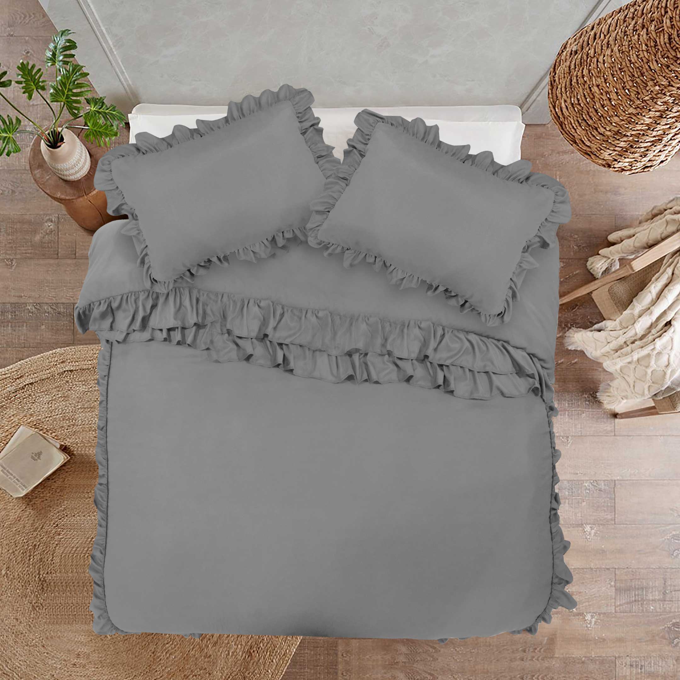 Cotton Passion - Vente Parure de lit - Ensemble housse de couette à volants 3 pièces7