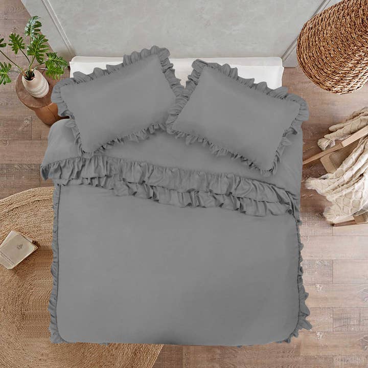 Cotton Passion - Wholesale Bedding Set - Duvet Cover Sets Frilled Duvet Set 3 Pcs Comforter Sets7