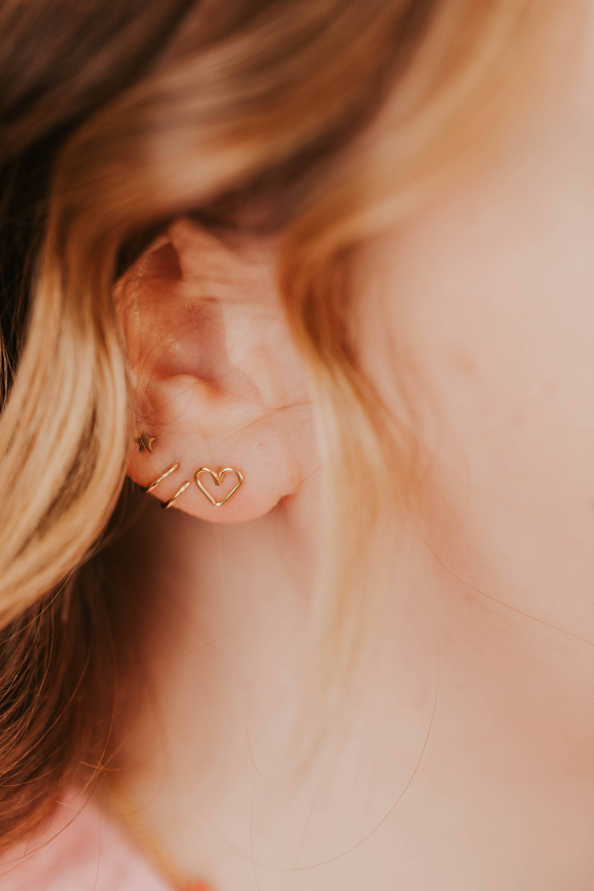 Hello Adorn - Wholesale Stud/Post Earrings - Open Heart Posts | 14kt Gold Fill + Sterling Silver1