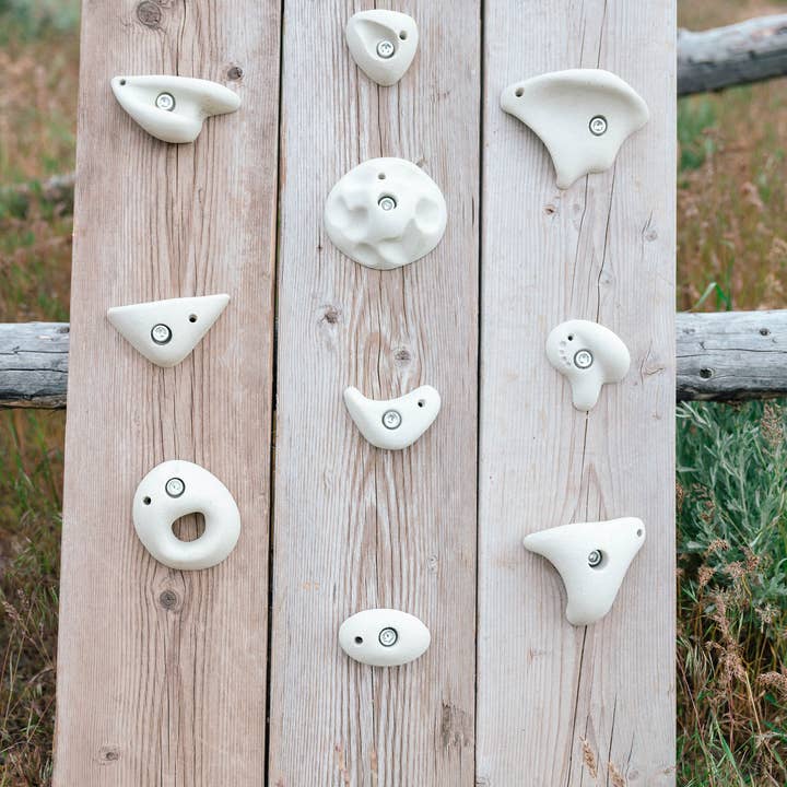 All White Everett & Avery Co. Premium Rock Climbing Holds (Moon Rock) for wholesale on Faire