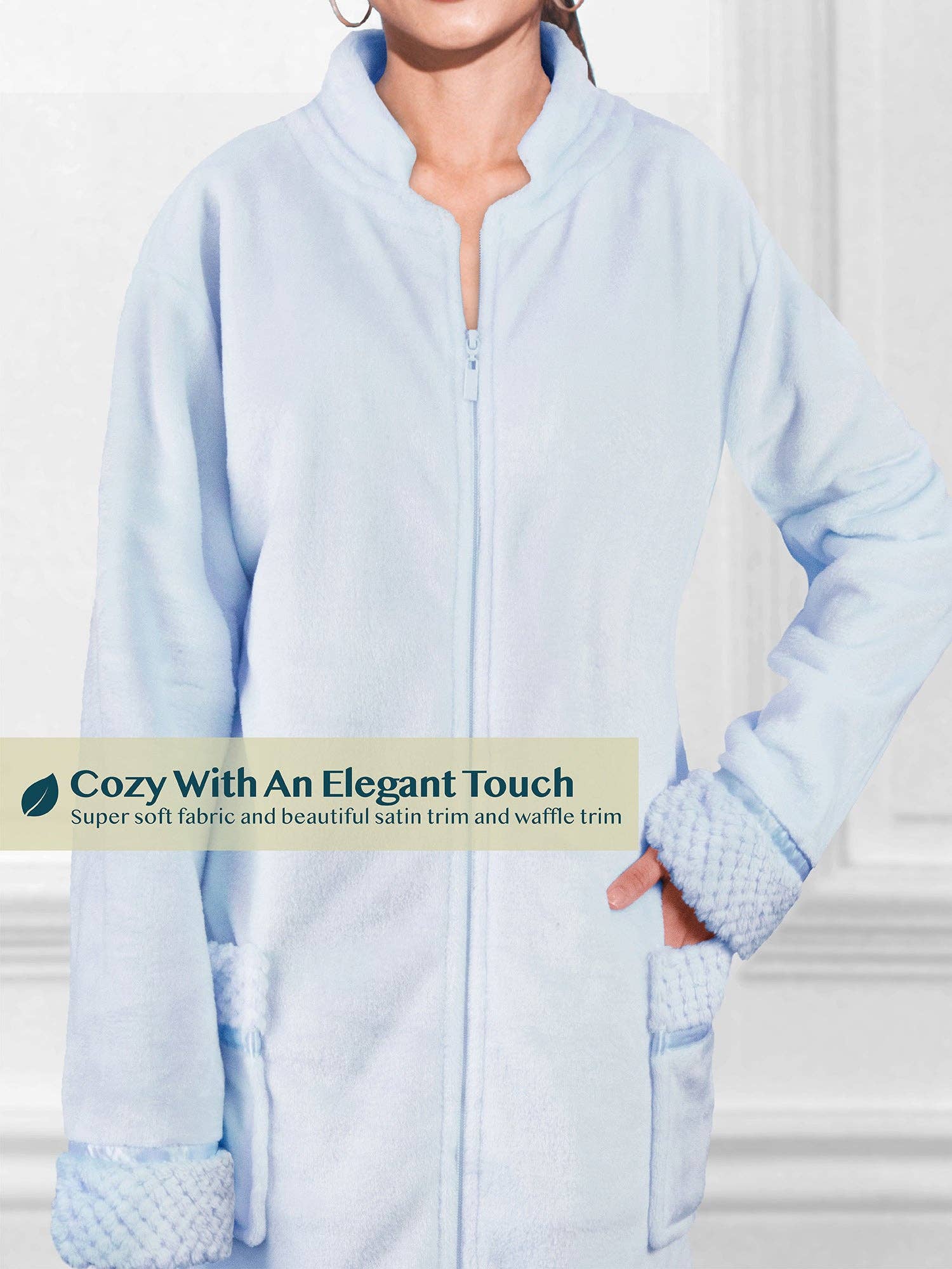 Pavilia - Wholesale Robe - Women's - Women's Housecoat Zipper Robe12